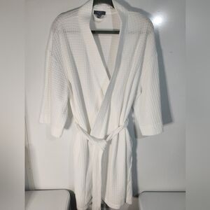 Ann Taylor White Waffle Knit Robe, Size XXL